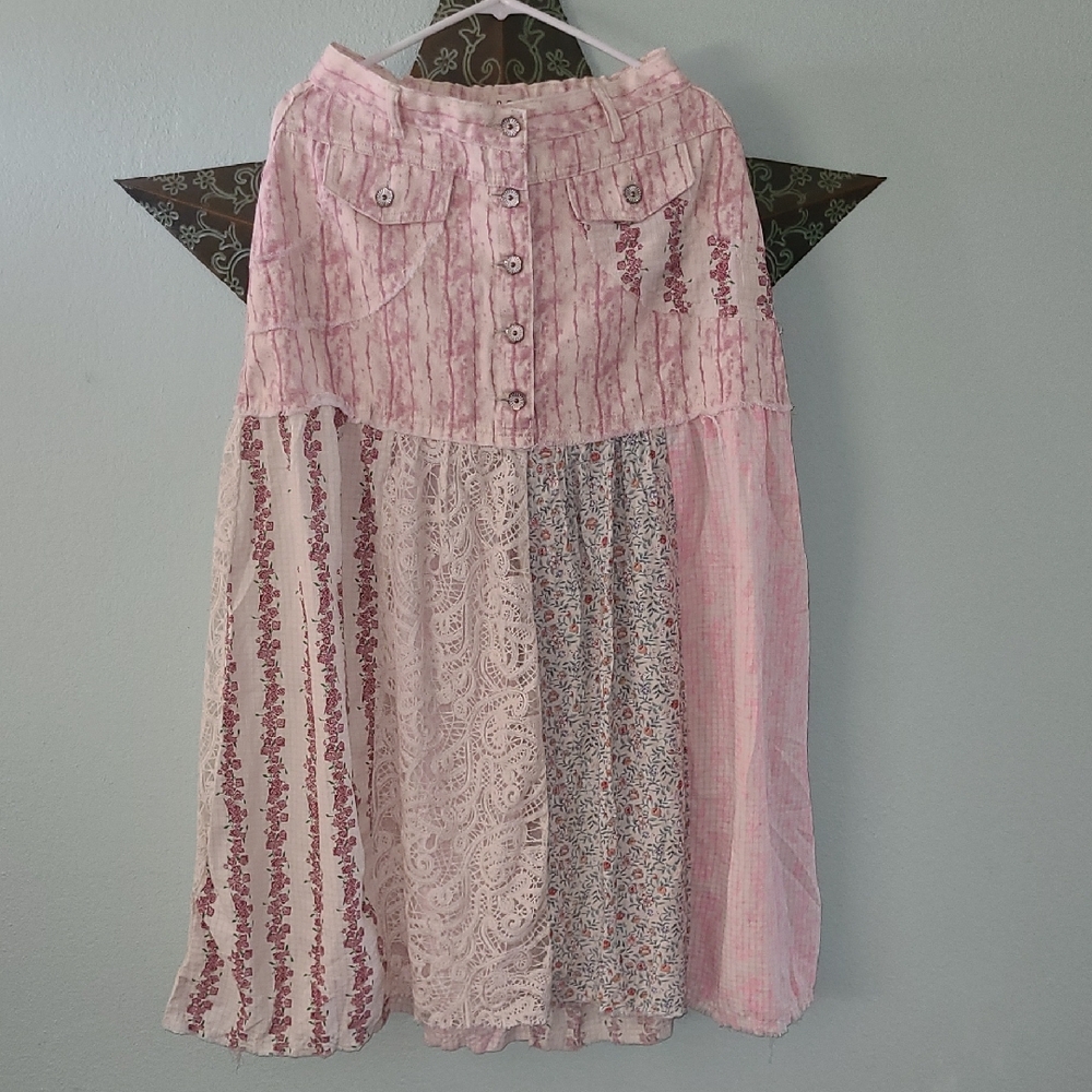 Pink Patterned Women's Skirt